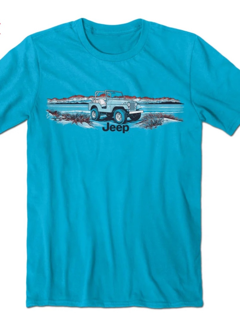 Unisex New Jeep Tee Retro Beach Size Medium Caribbean Blue